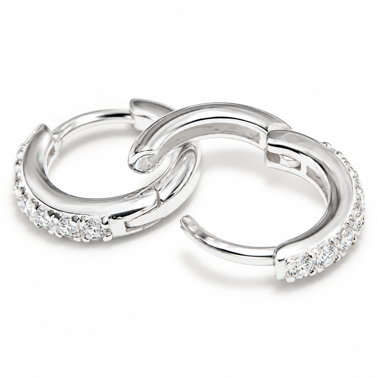 Cleo - Micro Pavé Huggies aus Silber