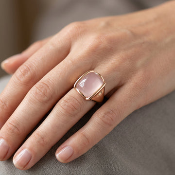 Sophia – Vintage-Ring in roségoldener quadratischer Form
