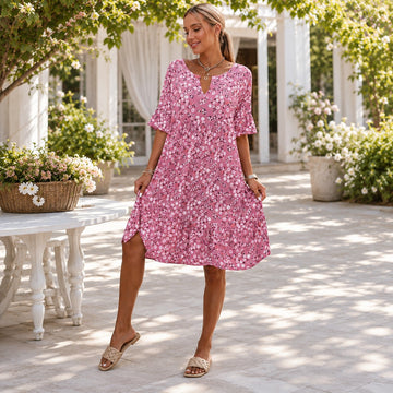 Lilian - Elegantes Kleid mit Blumenmustern und fließendem Design