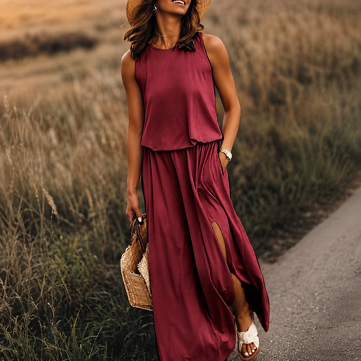 Edna - Ungezwungenes Boho-Maxikleid aus Modal