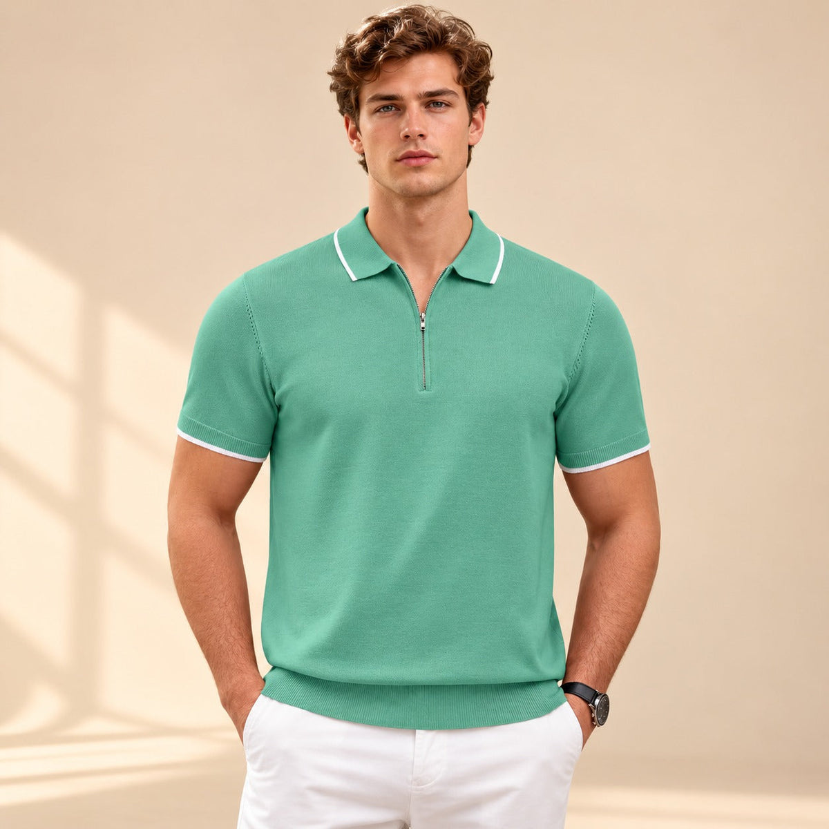 Leonard - Freizeit-Poloshirt mit Zipper