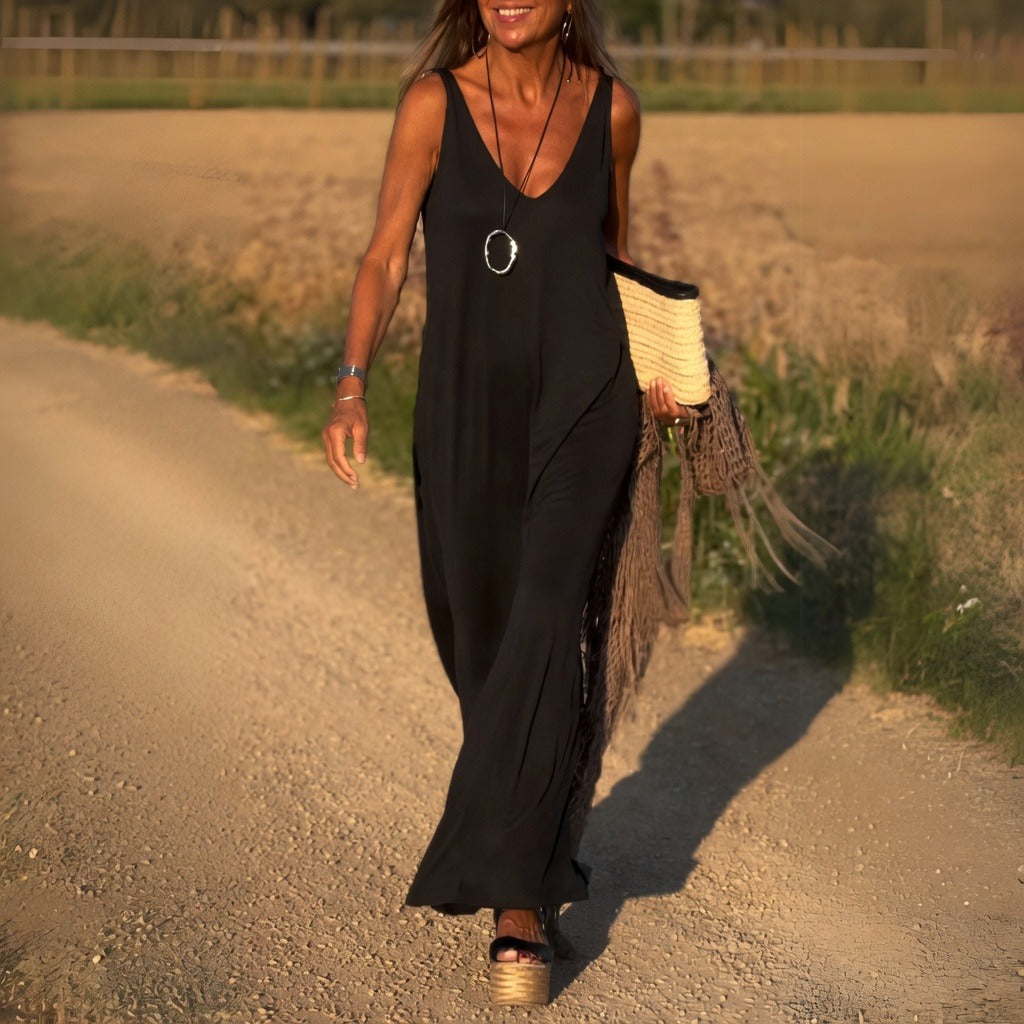 Damen Maxikleid – Lockeres langes Kleid für Freizeit, Urlaub & Alltag