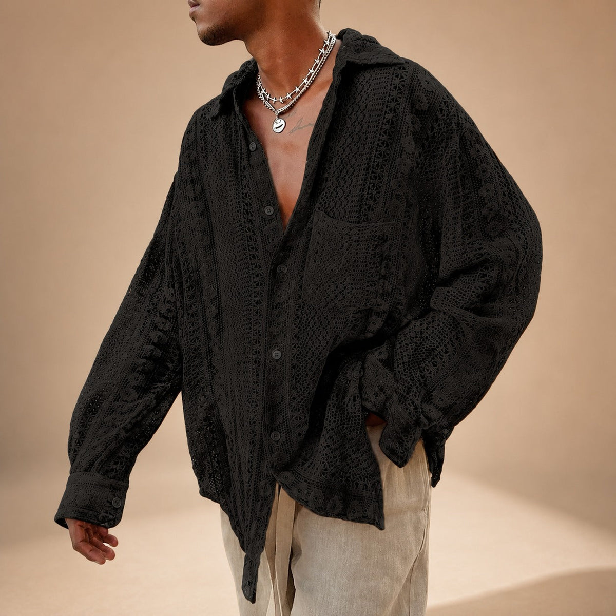 Jovan - Luftiges Lochmuster-Shirt
