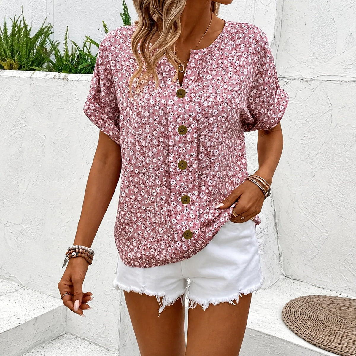 Lina - Sommeroberteil mit floralen Mustern und weiblichem Charme