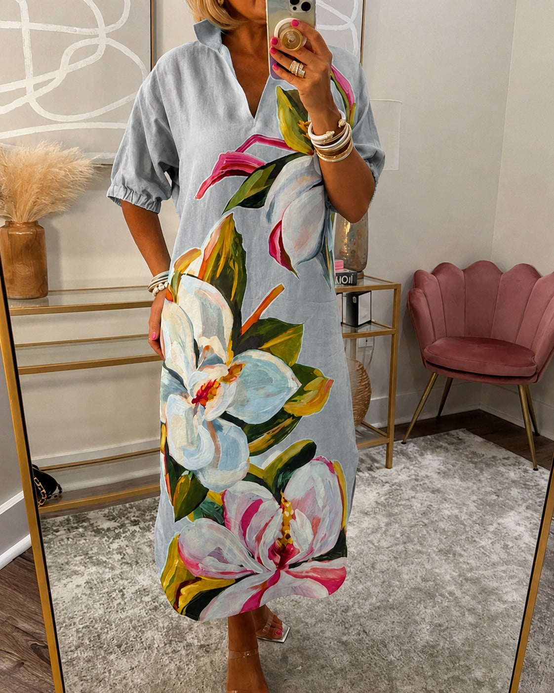 Myla - Weit geschnittenes Kleid mit Blumenmuster