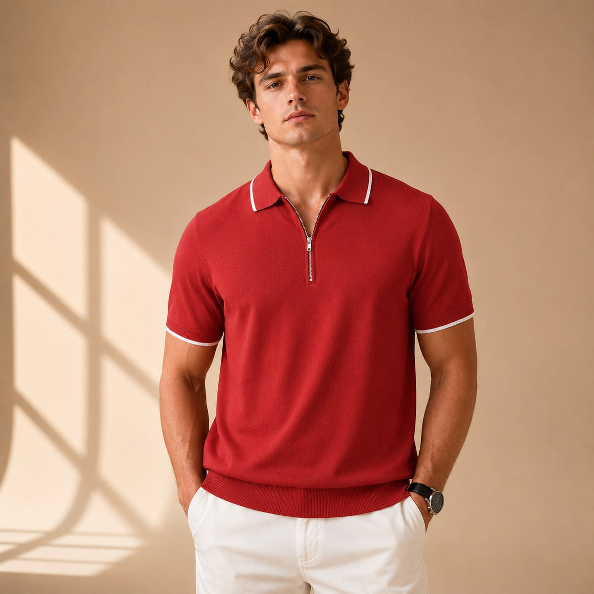 Leonard - Freizeit-Poloshirt mit Zipper