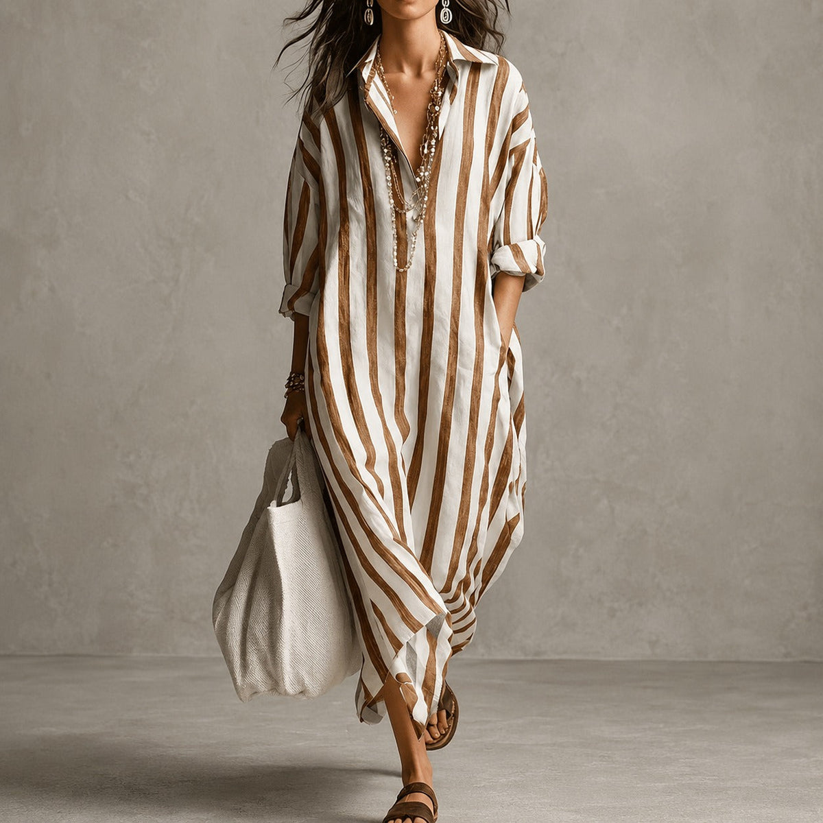 Elysia - Bequemes Hemdkleid mit langen Ärmeln
