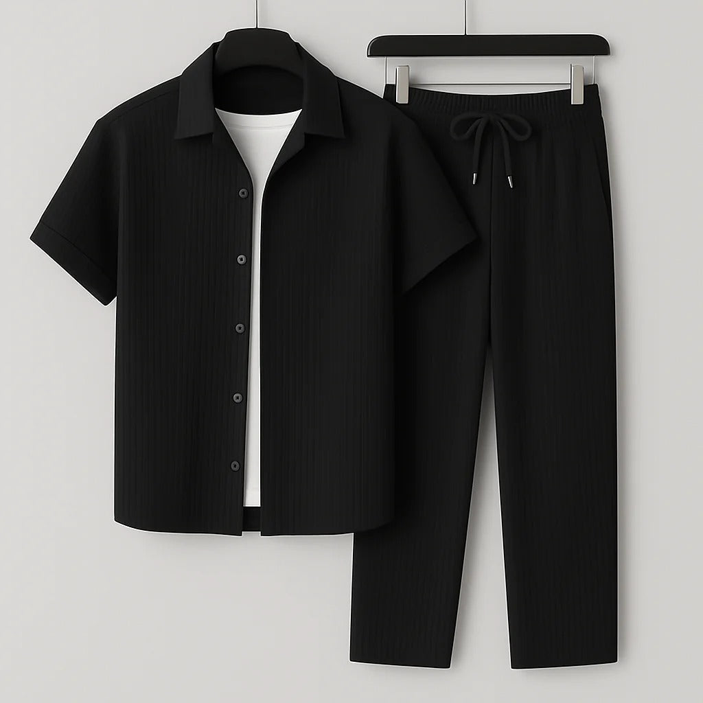 Herren Set – Bequemes gestreiftes Zweiteiler-Set für Freizeit, Urlaub & Sommer