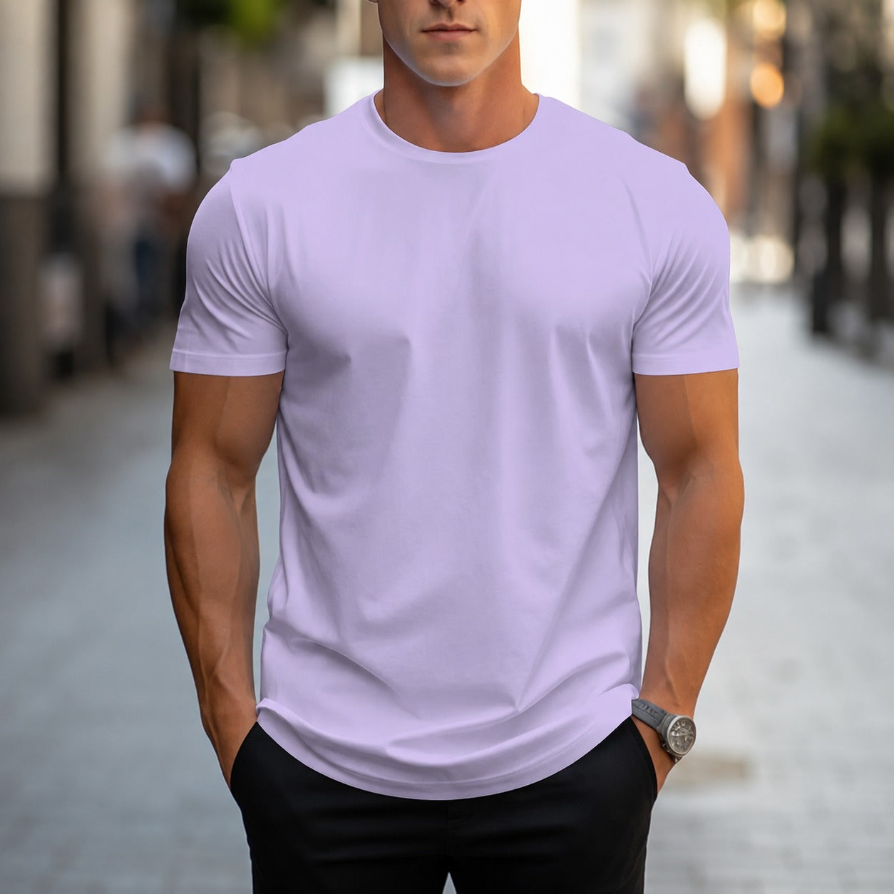 Owen - Klassisches Herren-T-Shirt in Uni-Farben