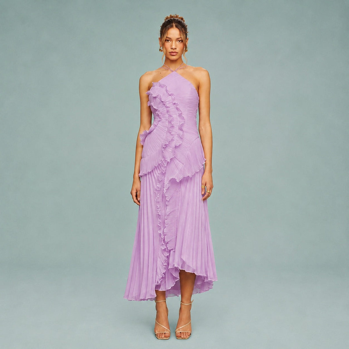 Bequemes - Einfaches One-Shoulder-Maxikleid