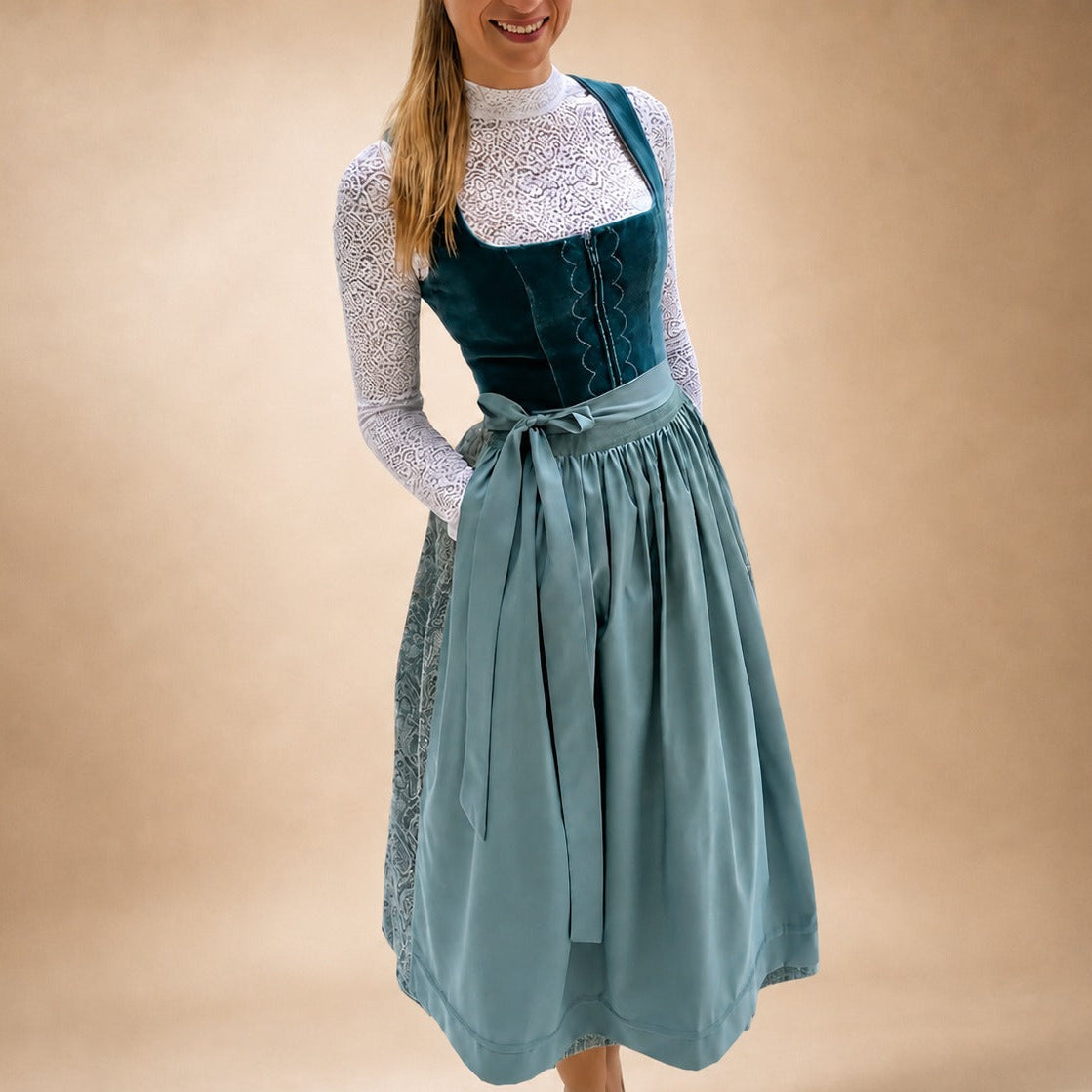 Eleni - Traditionelles Oktoberfest Kleid im Vintage-Stil (Futter nicht enthalten)