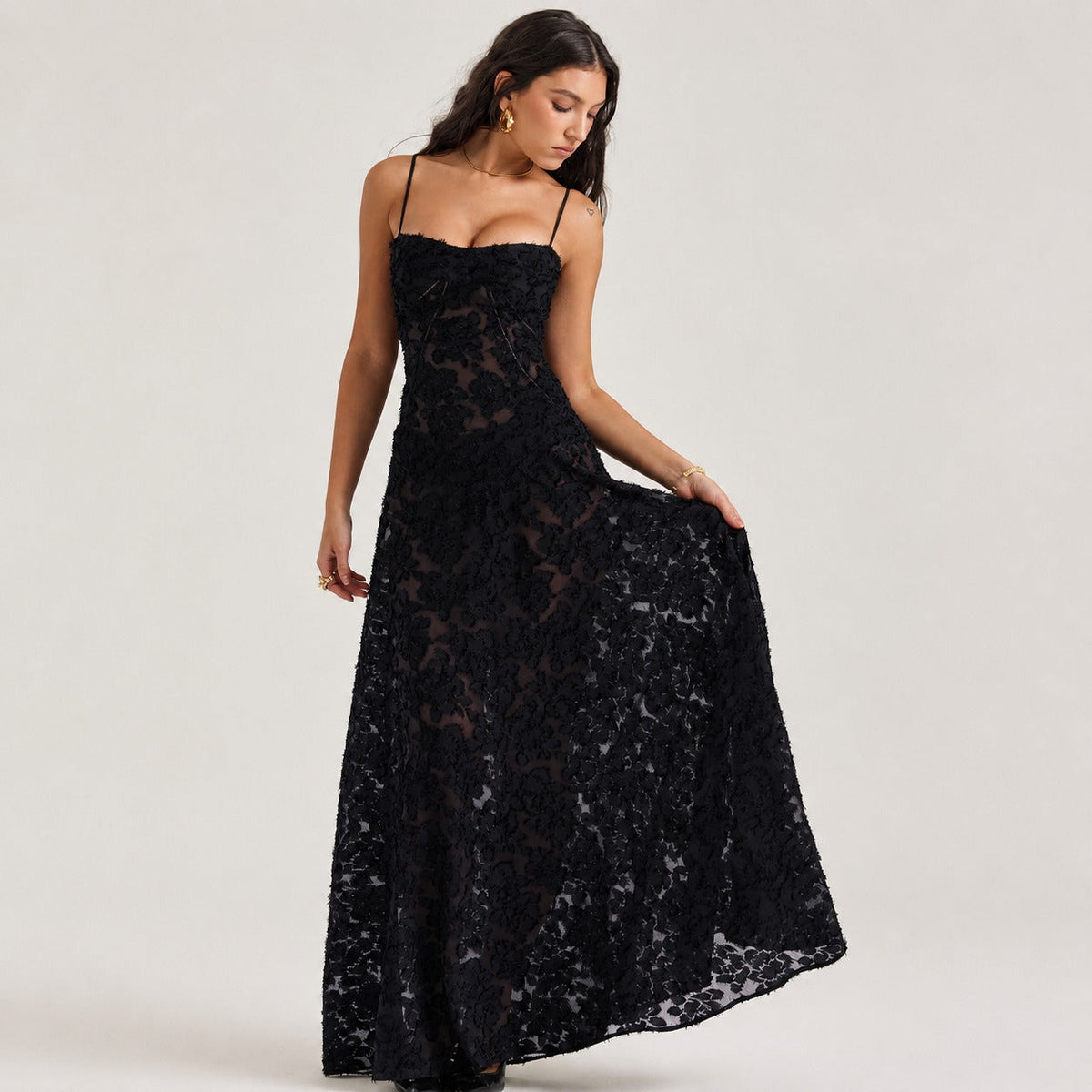 Jazmine - Elegantes, figurbetontes langes Kleid