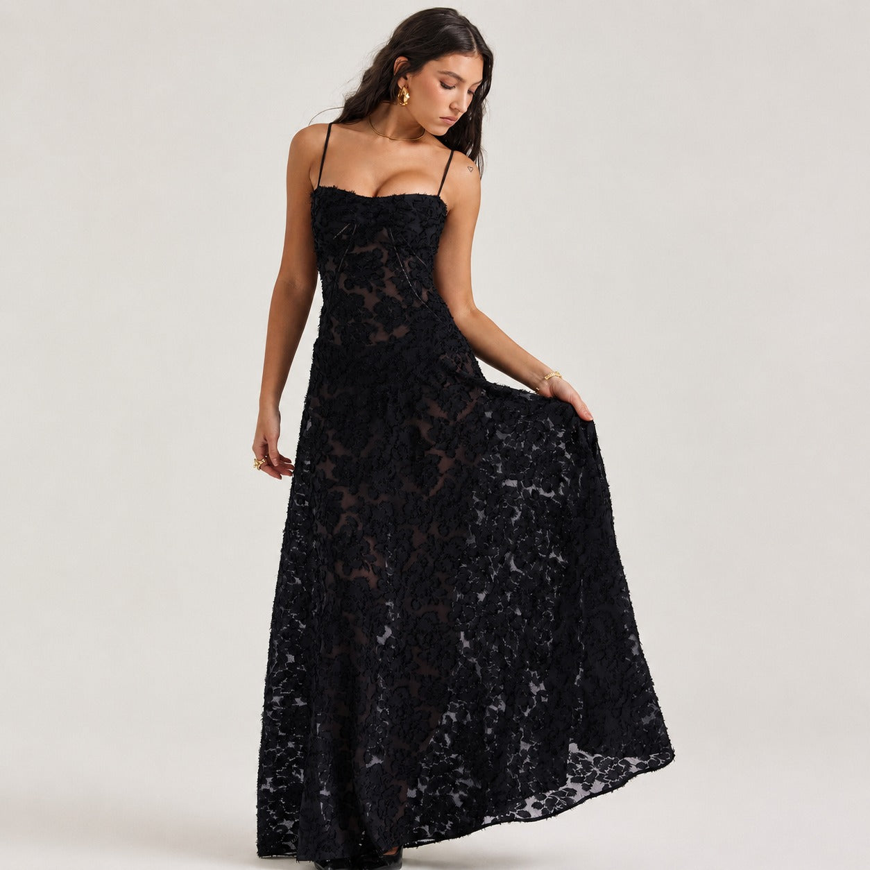 Jazmine - Elegantes, figurbetontes langes Kleid