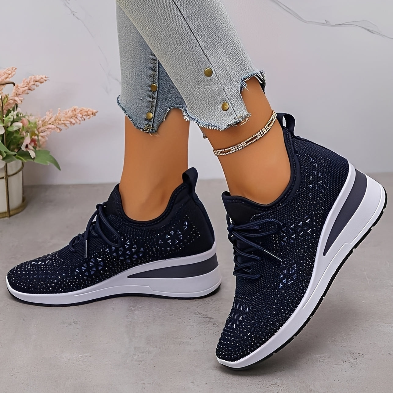 Elodie - Trendige und bequeme Sneakers mit schimmernden Details