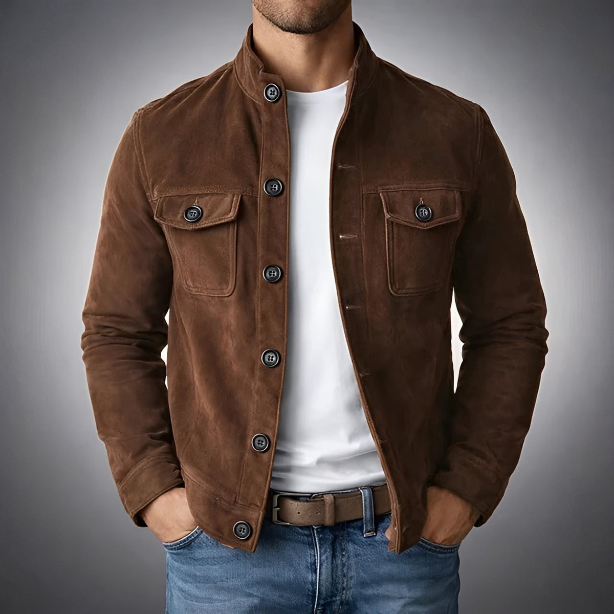 Gideon - Leichte Jacke mit Knopfleiste