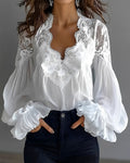 Kim - Modische Bluse mit V-Ausschnitt