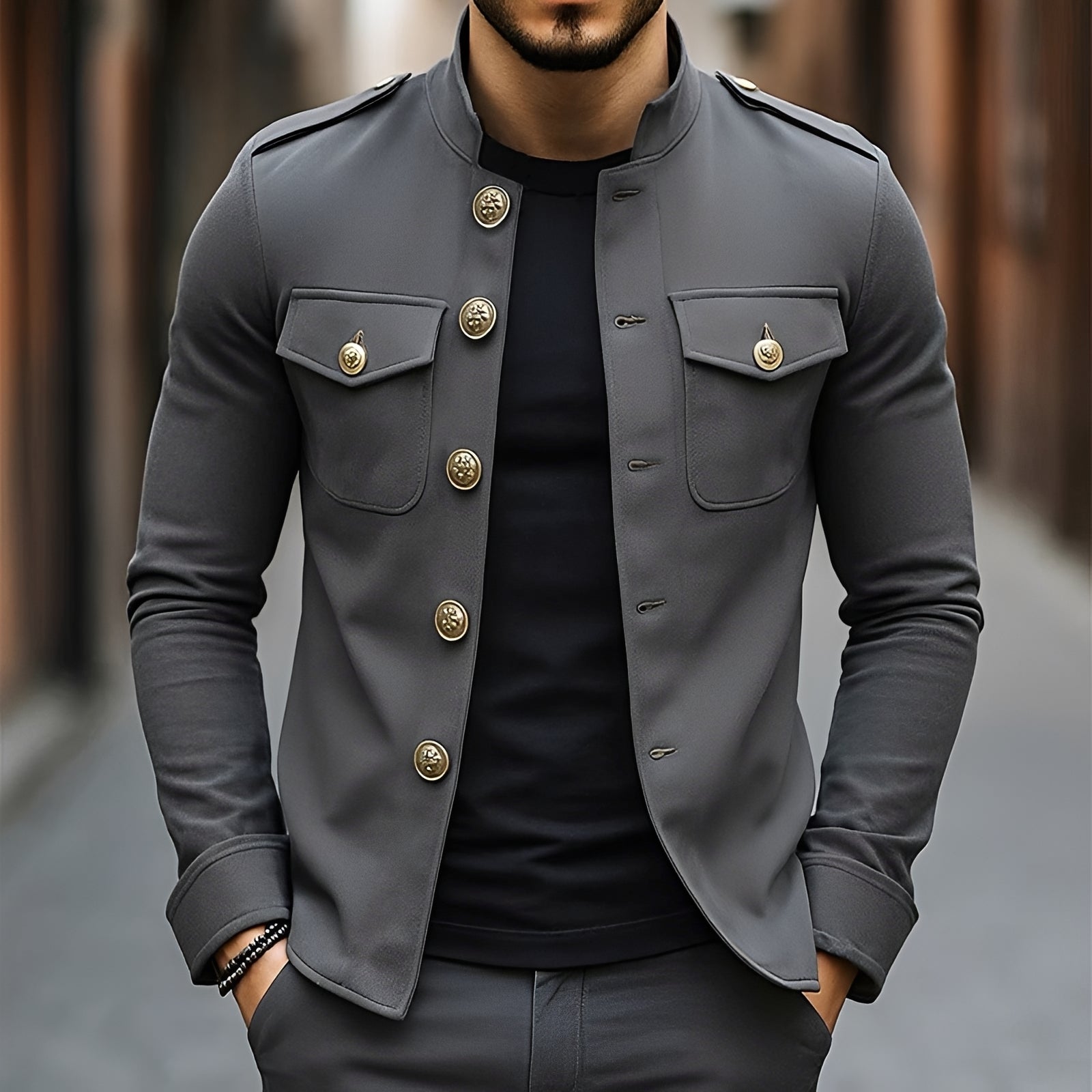 Leighton - Komfortable Jacke mit traditionellen Knöpfen