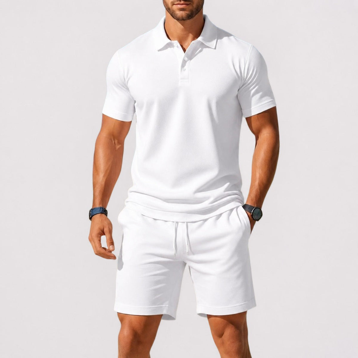Herren Set – Bequemes Polo-Lounge-Set für Freizeit, Reisen & Sommer