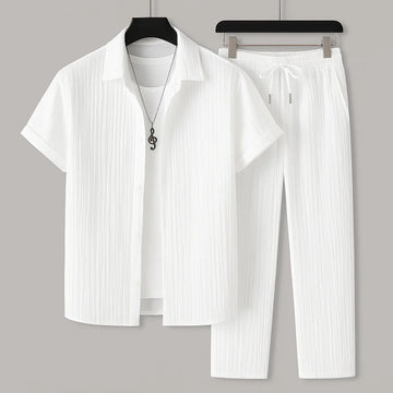 Herren Set – Bequemes gestreiftes Zweiteiler-Set für Freizeit, Urlaub & Sommer