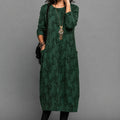 Alisha - Midi-Kleid mit Blumen und langen Ärmeln