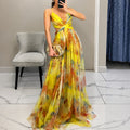 Michelle - Langes Kleid mit Blumenmuster