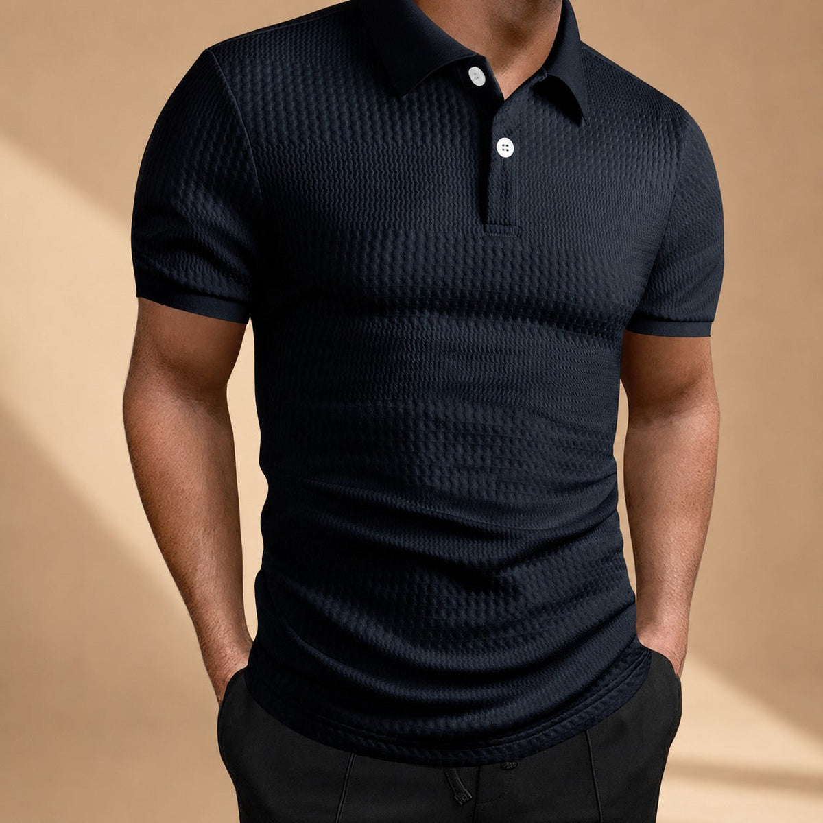 Robyn - Locker geschnittenes Poloshirt mit Muster