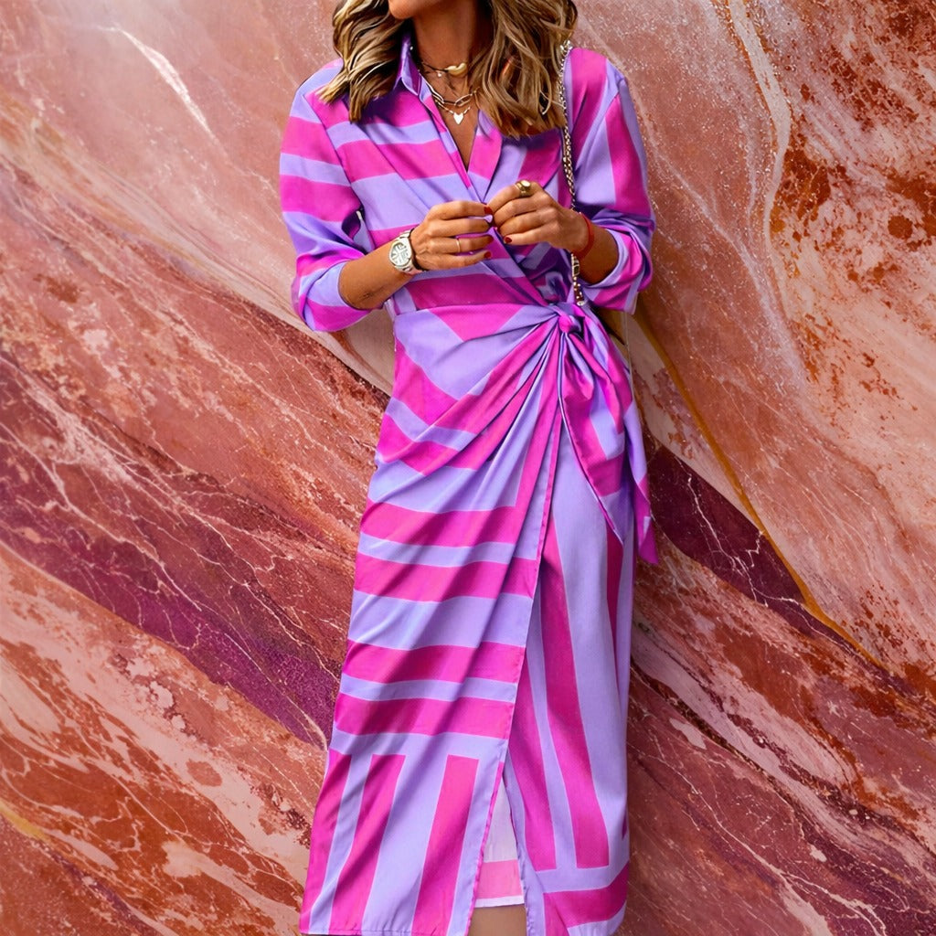 Aliza - Stilvolles Wickelkleid mit Streifen