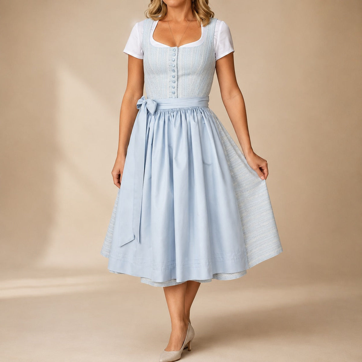 Cora - Klassisches Oktoberfestkleid mit Schleifendetail (Futter nicht enthalten)