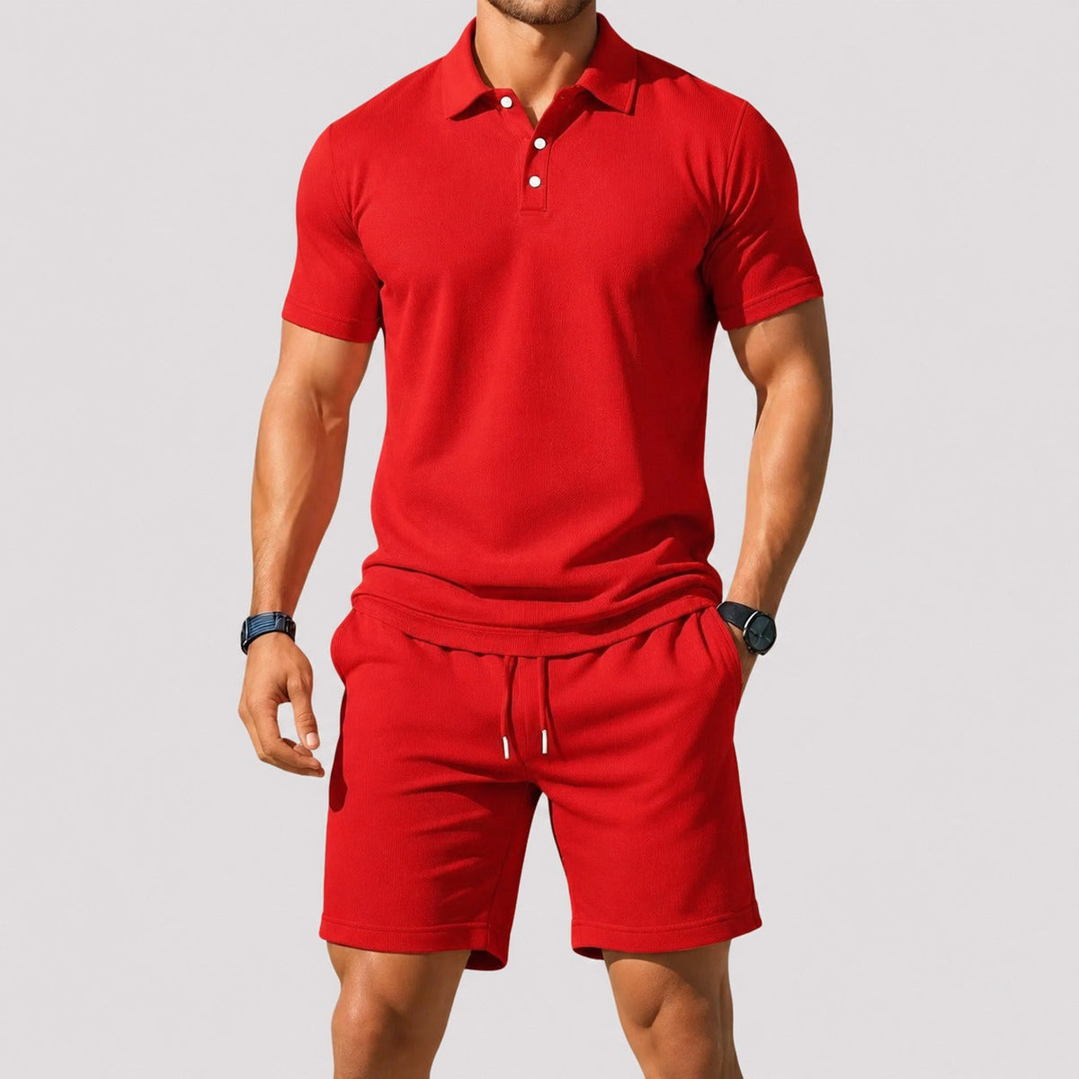 Herren Set – Bequemes Polo-Lounge-Set für Freizeit, Reisen & Sommer