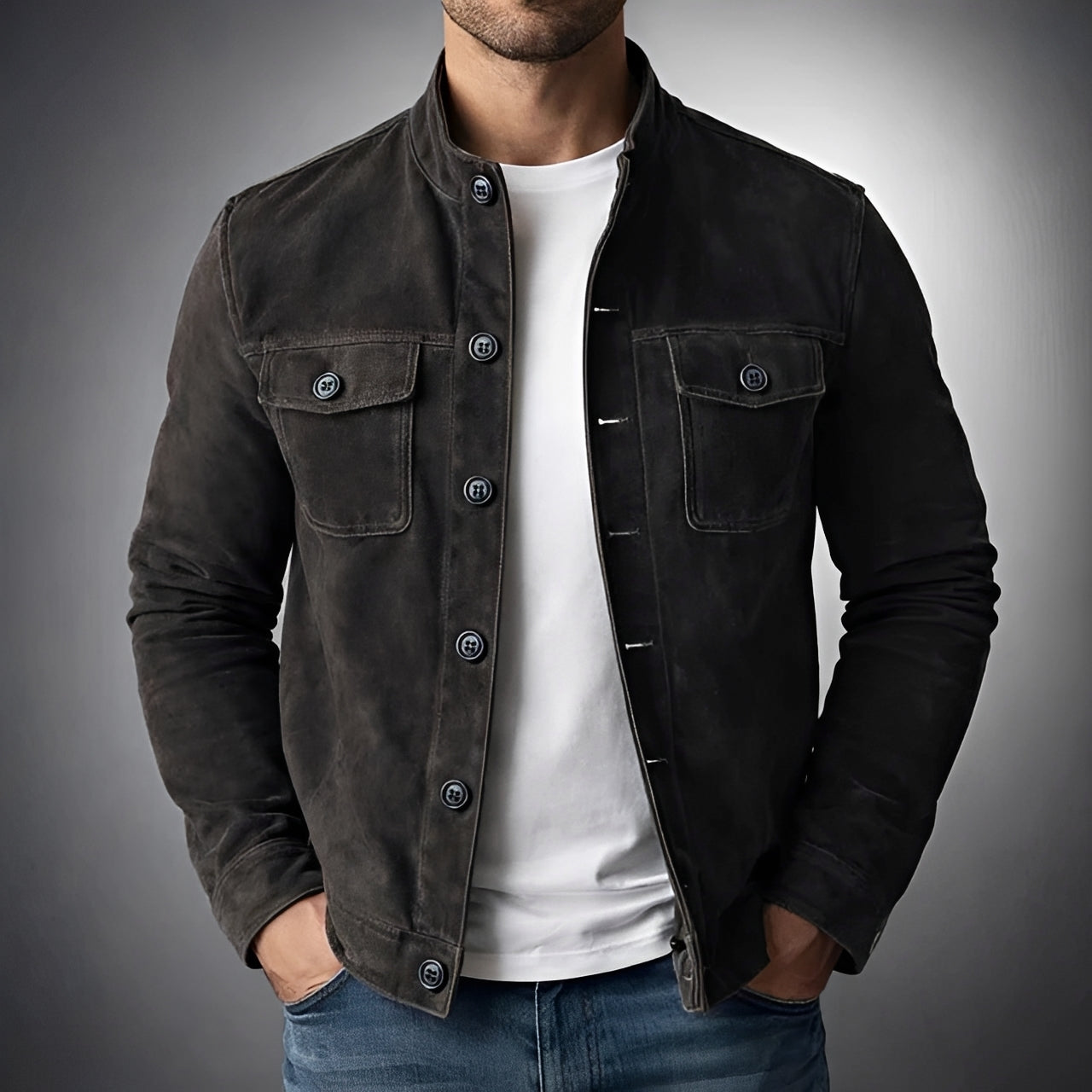 Gideon - Leichte Jacke mit Knopfleiste