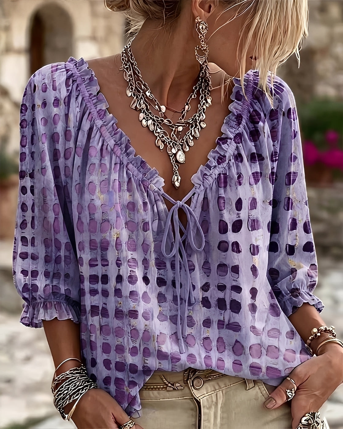 Candice - Modische Bluse mit Punktmuster