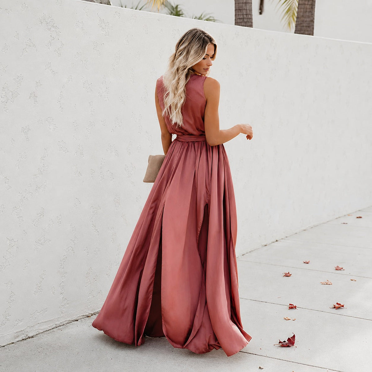 Kareem - Bequemes Maxikleid mit Gürtel