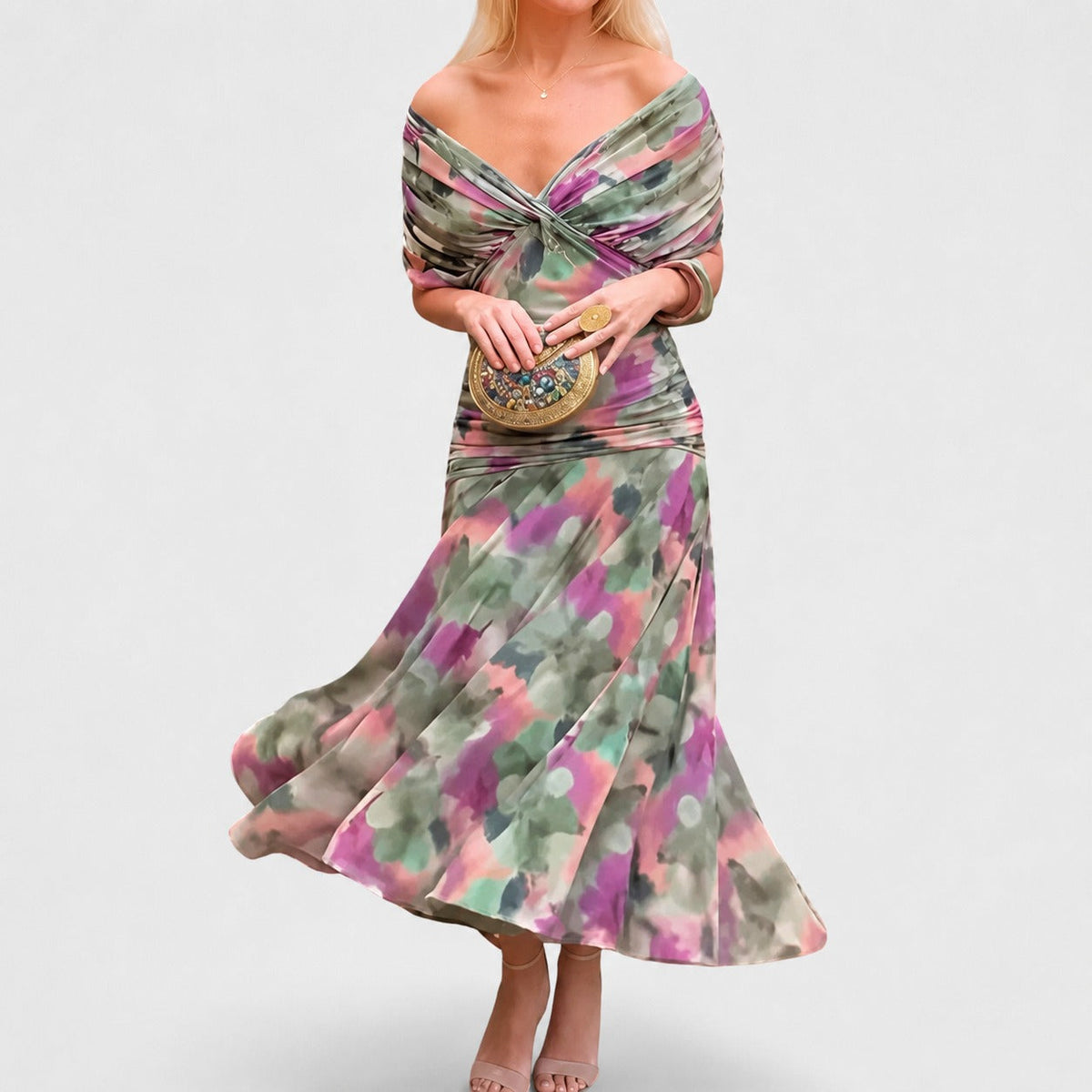 Bernice - Elegantes Maxikleid mit Drapierungen