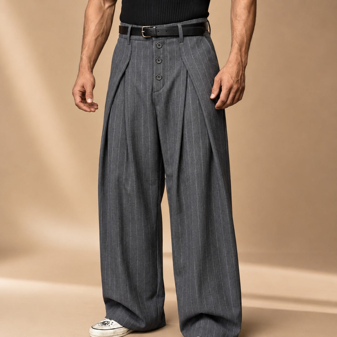 Farhan - Weite modische Hose mit Streifen