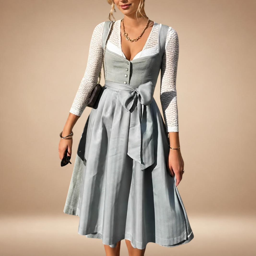 Farah - Elegantes Oktoberfestkleid mit Schleife (Futter nicht enthalten)