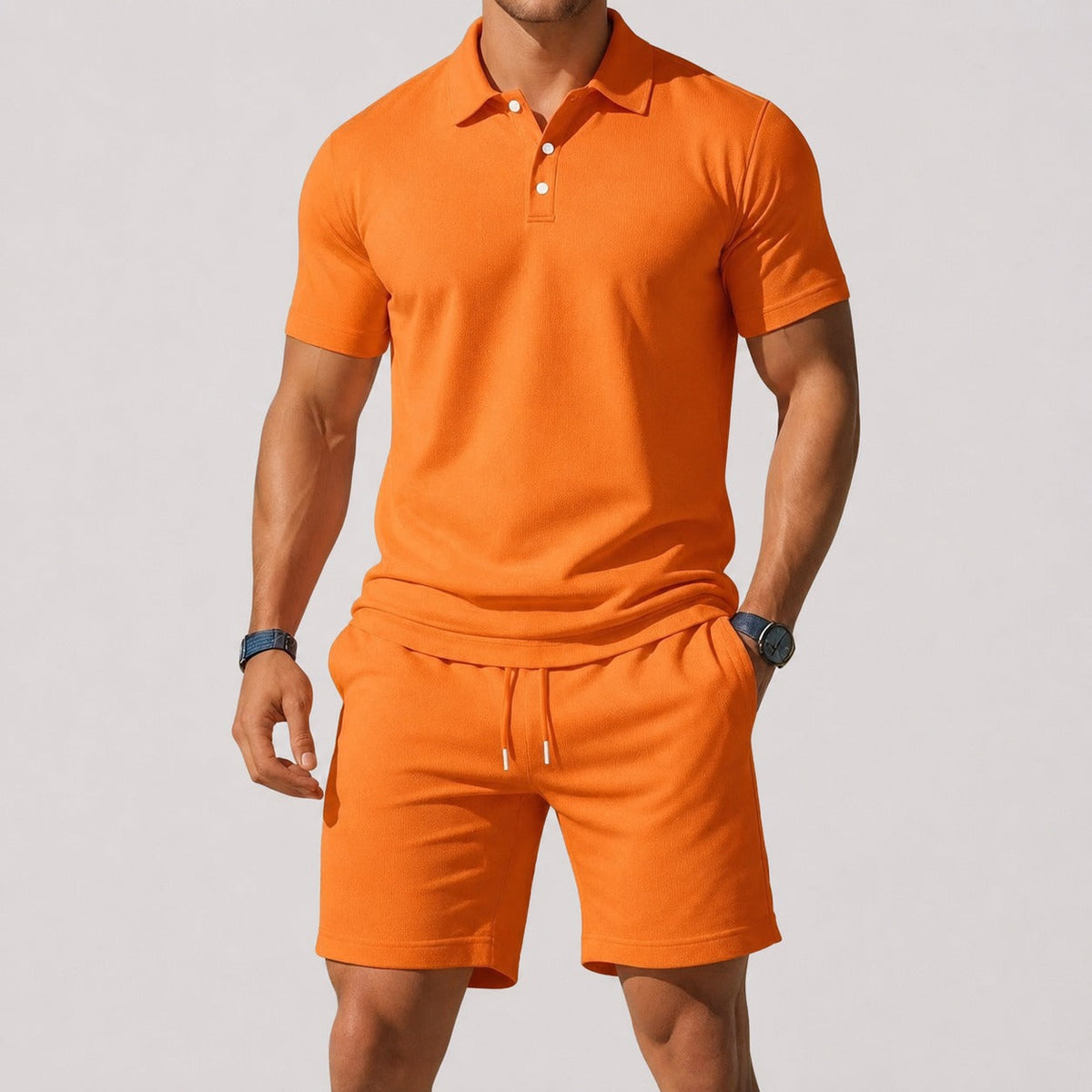 Herren Set – Bequemes Polo-Lounge-Set für Freizeit, Reisen & Sommer