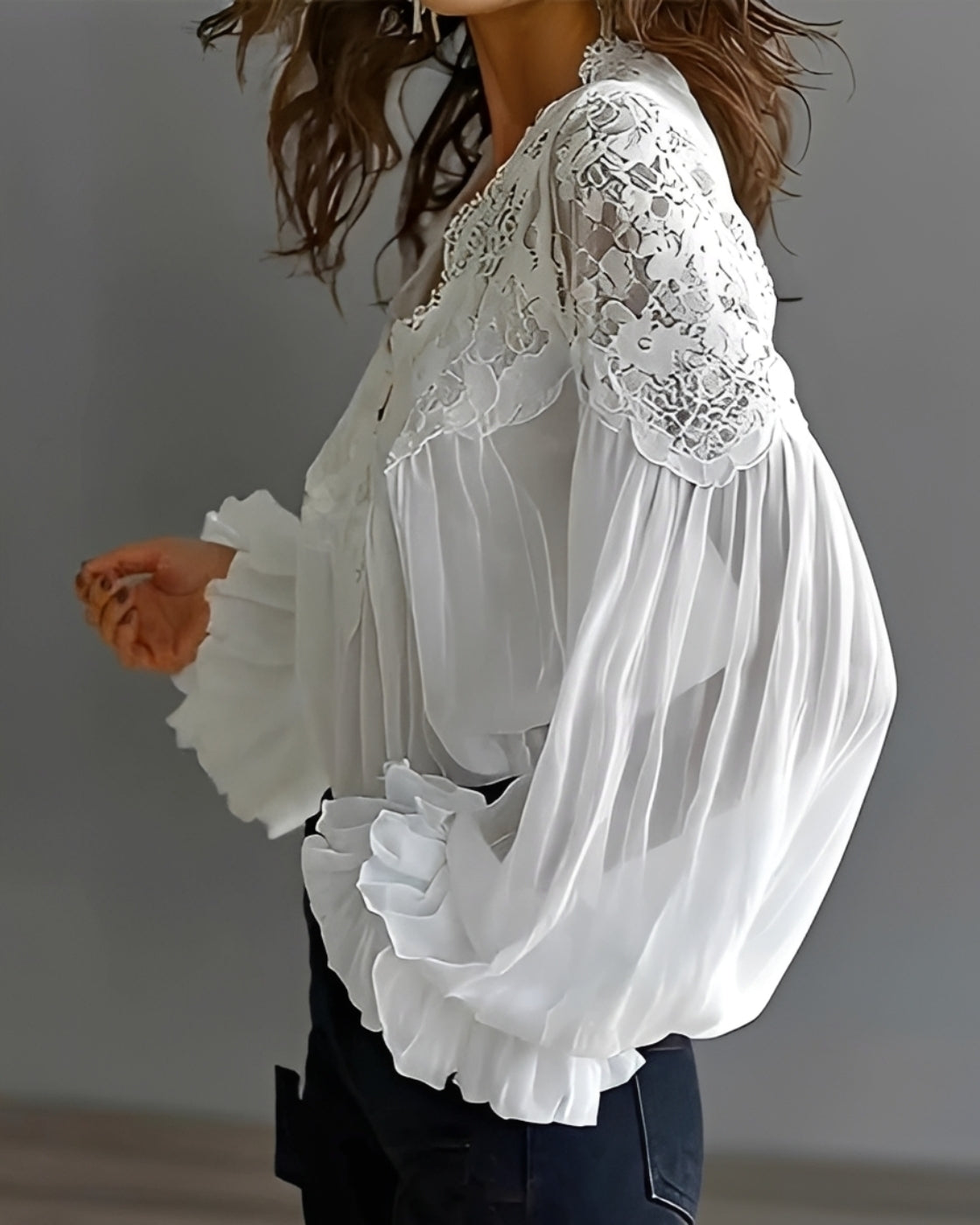Damen Bluse – Elegante V-Ausschnitt-Bluse für Büro, Freizeit & Alltag