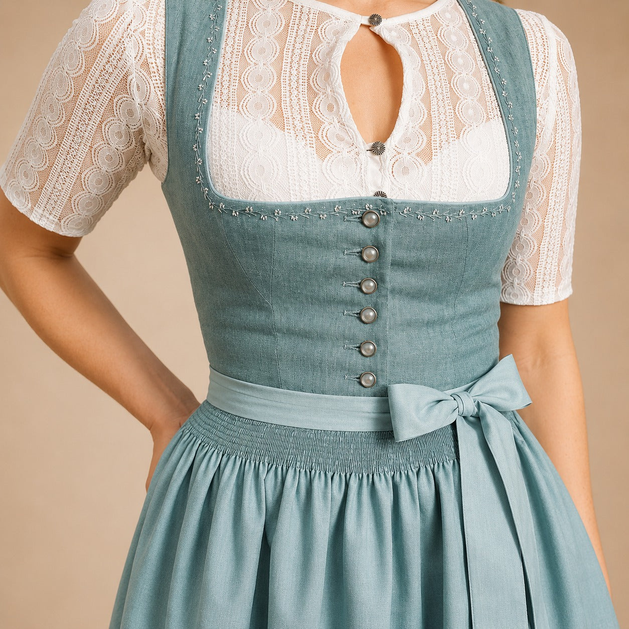 Cora - Klassisches Oktoberfestkleid mit Schleifendetail