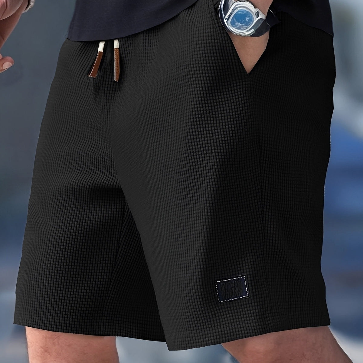 Justin - Luftige Waffel-Shorts