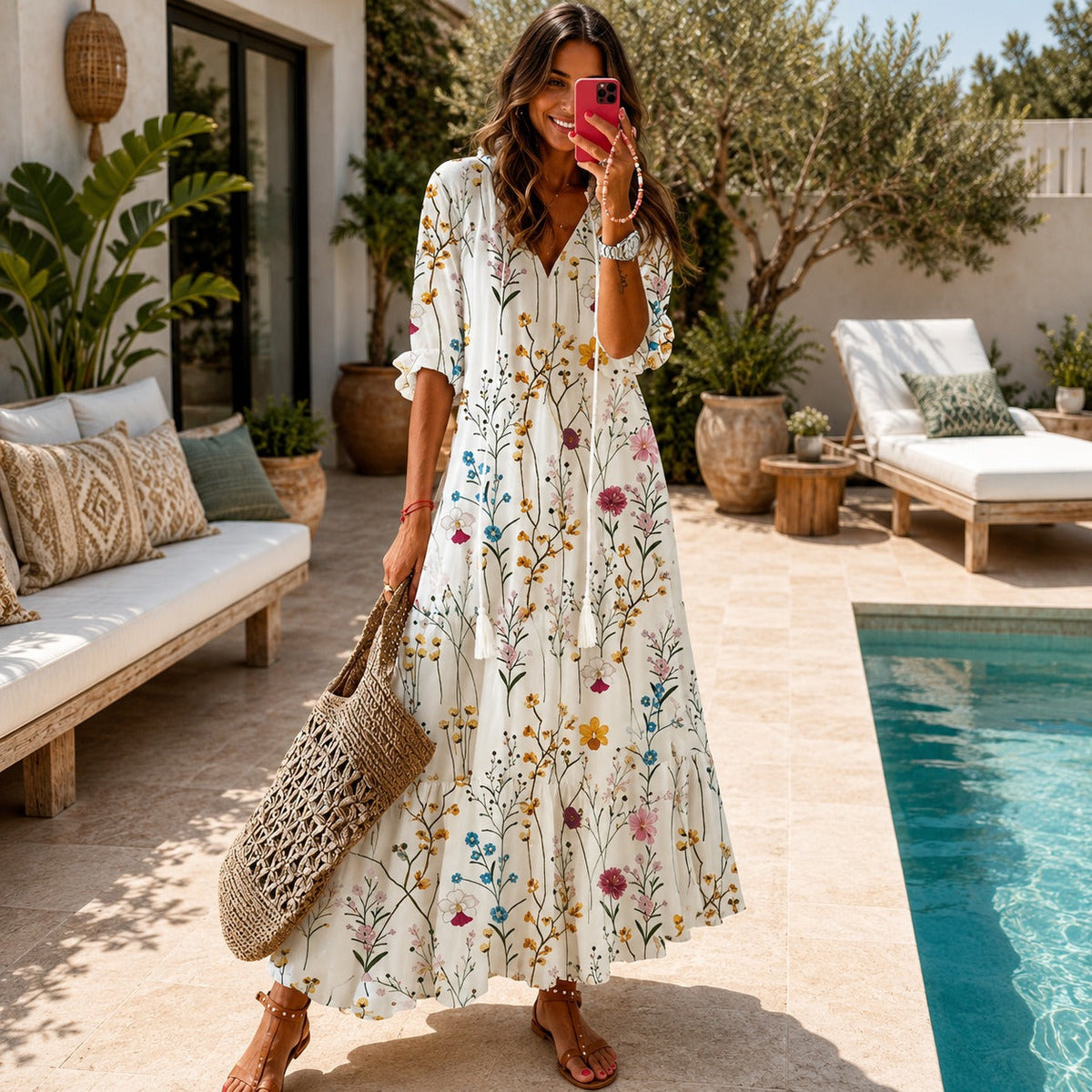Lindsay - Leichtes Boho-Kleid mit Verzierungen
