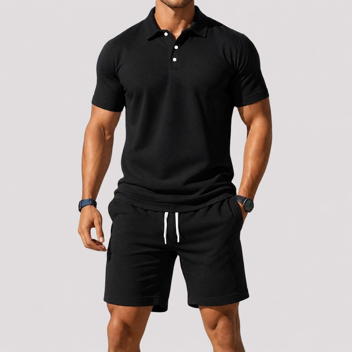 Herren Set – Bequemes Polo-Lounge-Set für Freizeit, Reisen & Sommer