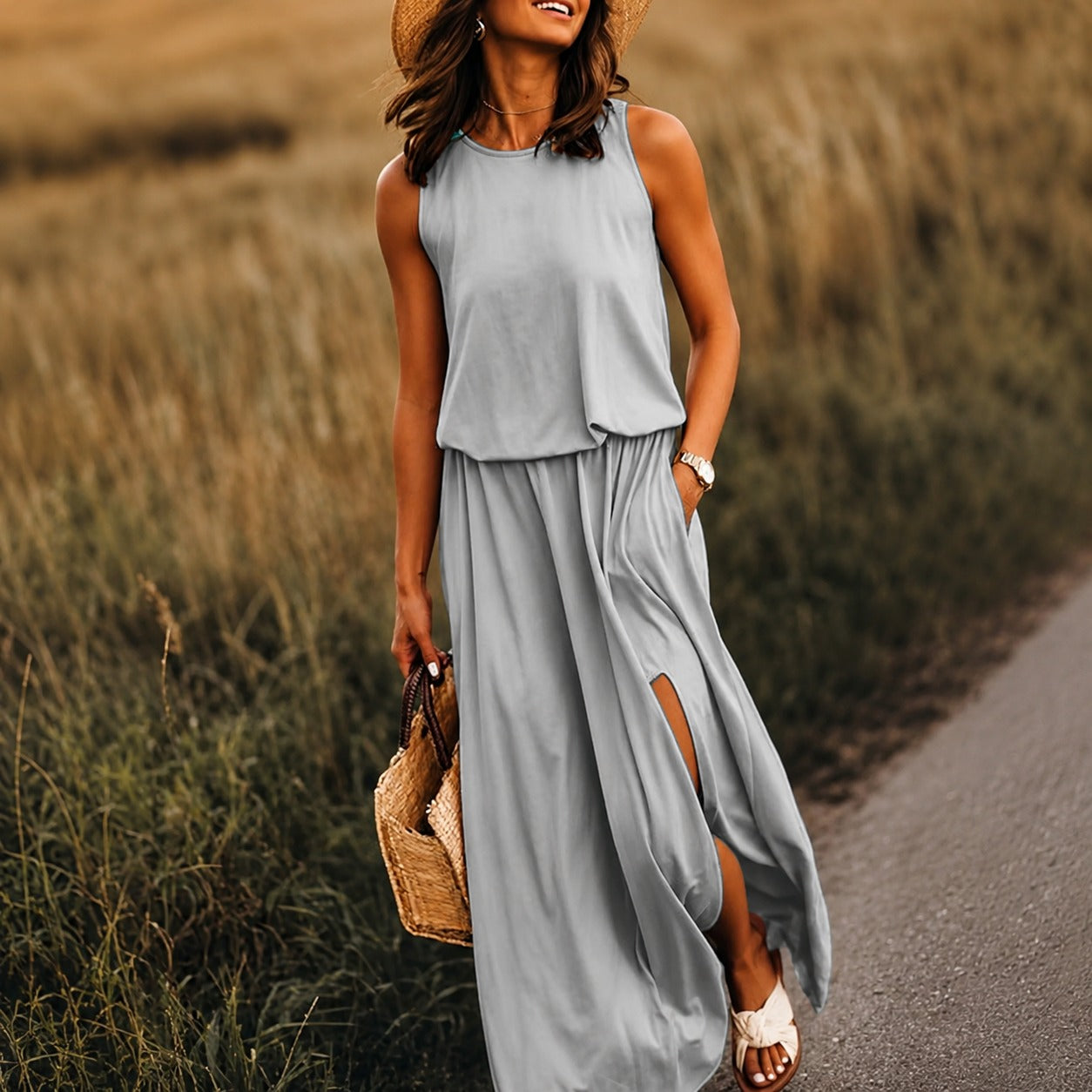 Edna - Ungezwungenes Boho-Maxikleid aus Modal