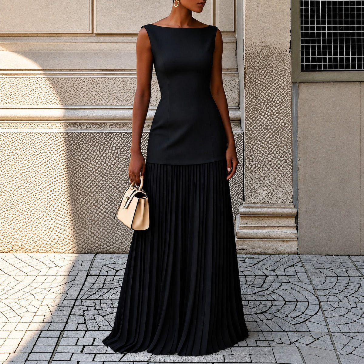 Alice - Elegantes, enges ärmelloses Maxikleid