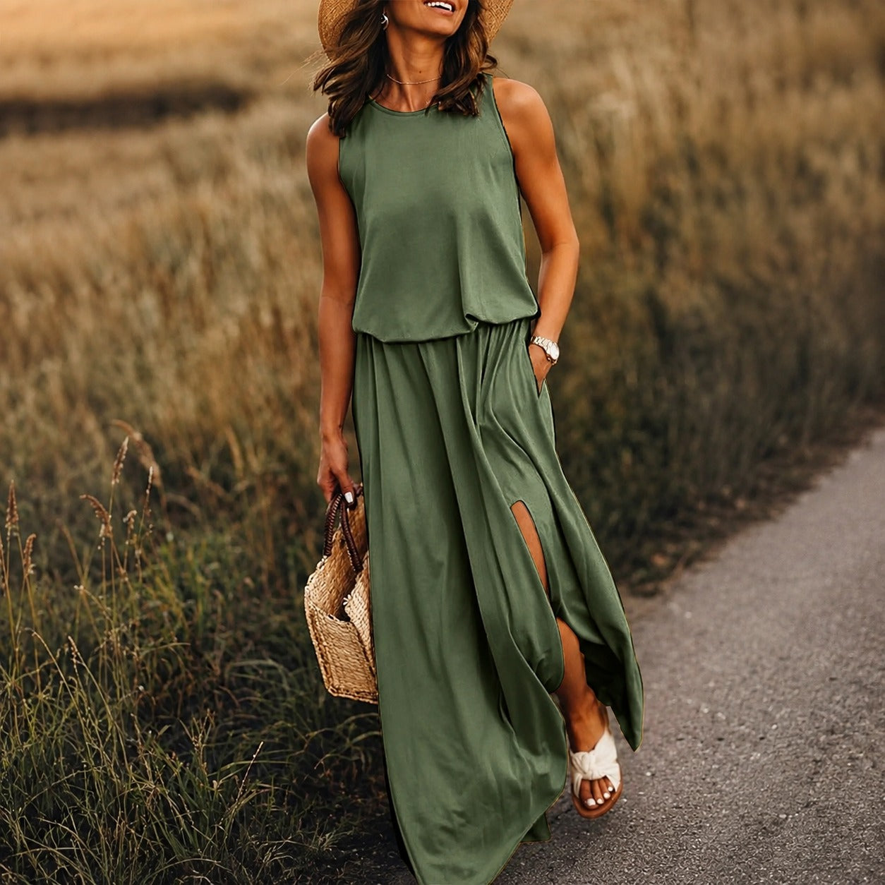 Edna - Ungezwungenes Boho-Maxikleid aus Modal