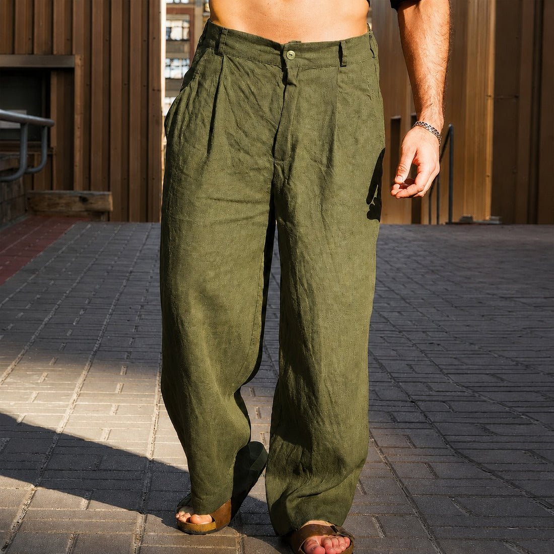 Herren Hose – Locker geschnittene Hose mit weitem Bein für Alltag & Büro