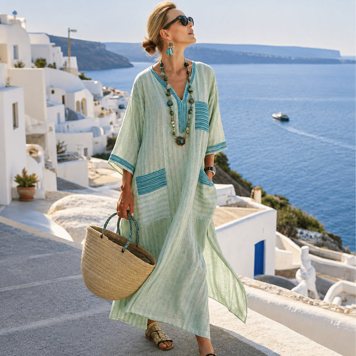 Aiza - Boho-Midikleid mit Design