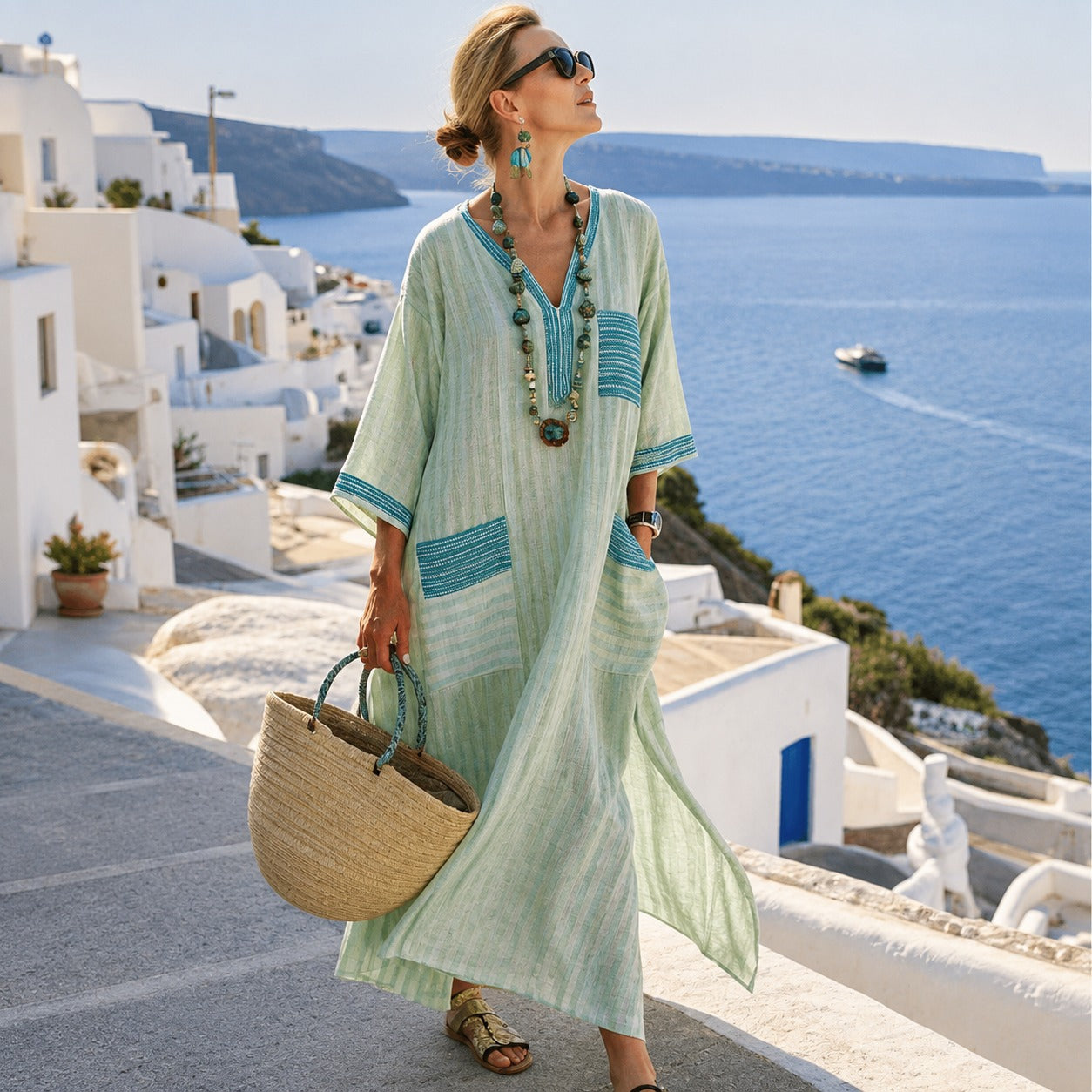Aiza - Boho-Midikleid mit Design