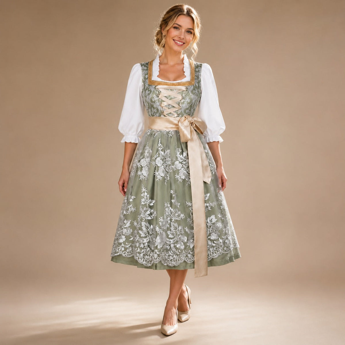 Kathleen - Elegantes Langarm-Ensemble fürs Oktoberfest (Futter nicht enthalten)