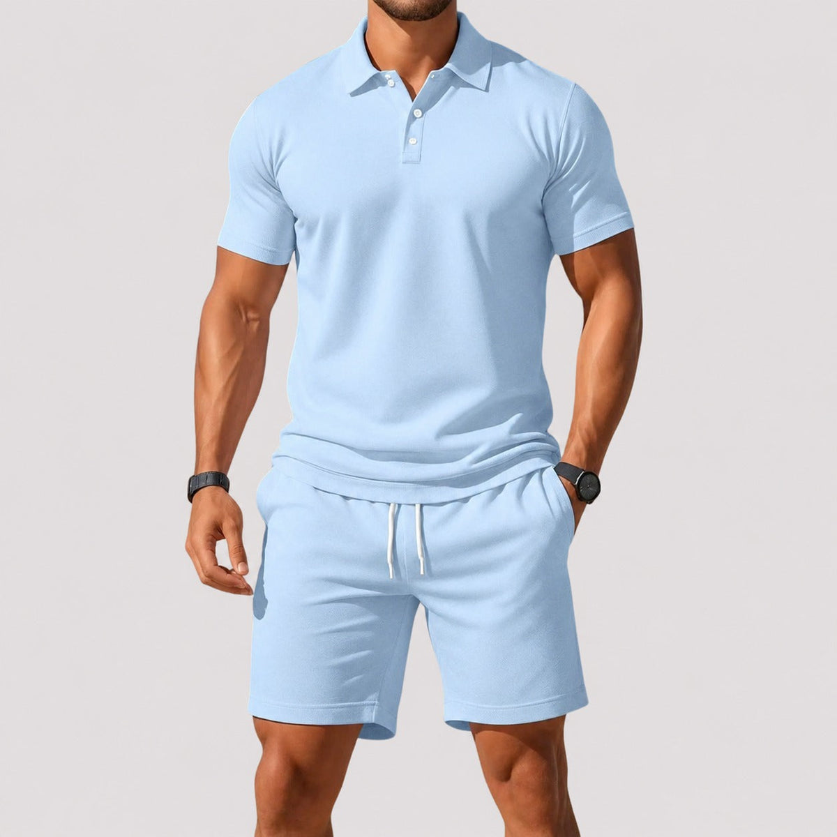 Herren Set – Bequemes Polo-Lounge-Set für Freizeit, Reisen & Sommer