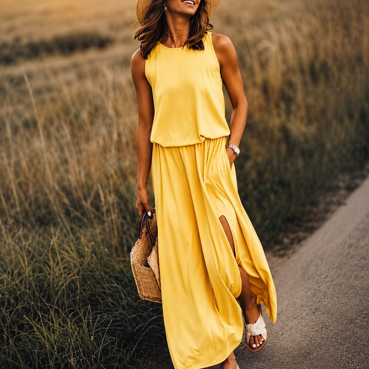 Edna - Ungezwungenes Boho-Maxikleid aus Modal